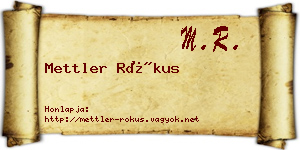 Mettler Rókus névjegykártya